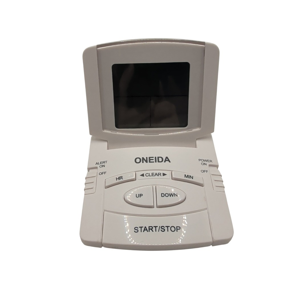 Oneida Kitchen Timer White Digital Meat Thermometer Magnetic Flip LCD Plastic